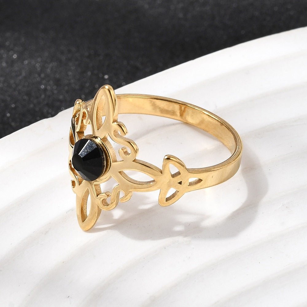 Anello Nodo della Strega con Strass – Protezione e Forza Interiore - Clorophilla Shop
