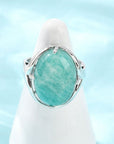 ANELLO OVALE IN AMAZZONITE – Calma, comunicazione e armonia interiore - Clorophilla Shop