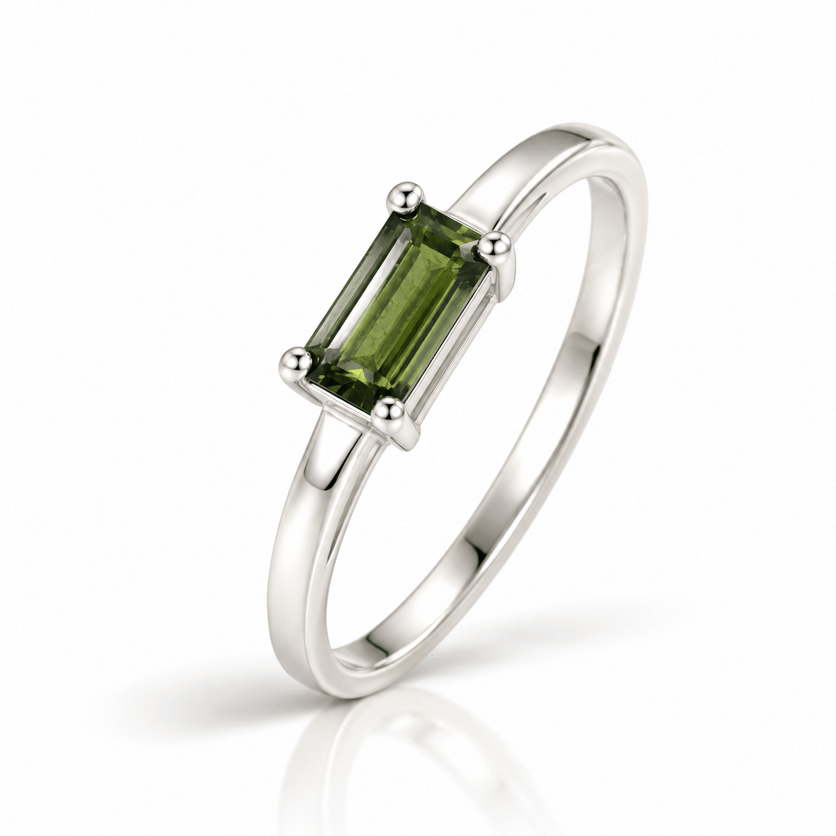 Anello Regolabile in Moldavite Naturale e Argento 925 – Trasformazione e Rinascita - Clorophilla Shop