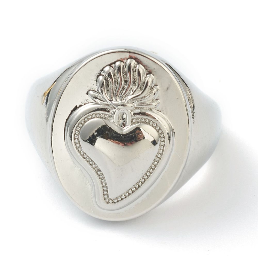 ANELLO SACRO CUORE ARGENTO - Amore e protezione - Clorophilla Shop