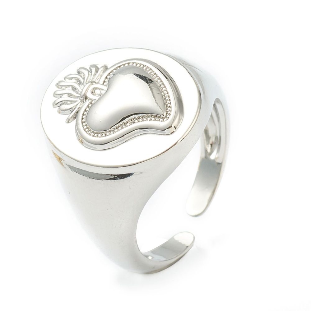 ANELLO SACRO CUORE ARGENTO - Amore e protezione - Clorophilla Shop