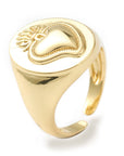 ANELLO SACRO CUORE IN OTTONE ORO - Amore e protezione - Clorophilla Shop