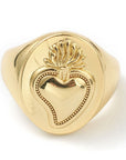 ANELLO SACRO CUORE IN OTTONE ORO - Amore e protezione - Clorophilla Shop
