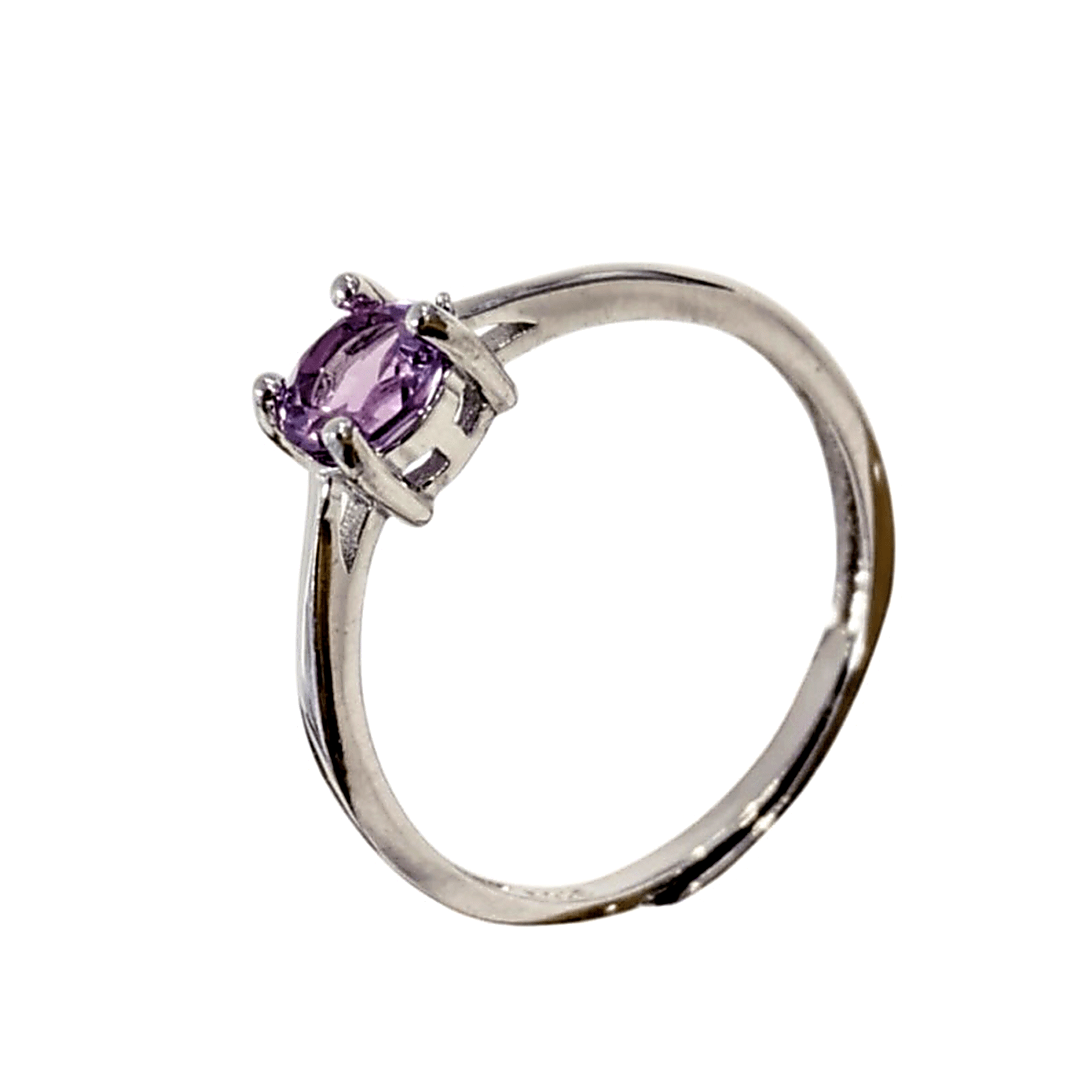ANELLO SOLITARIO CON AMETISTA IN ARGENTO 925 - Calma e rilassamento - Clorophilla Shop