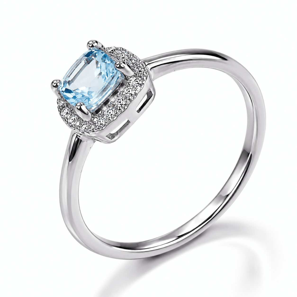 ANELLO SOLITARIO CON TOPAZIO AZZURRO - Argento 925 - Clorophilla Shop
