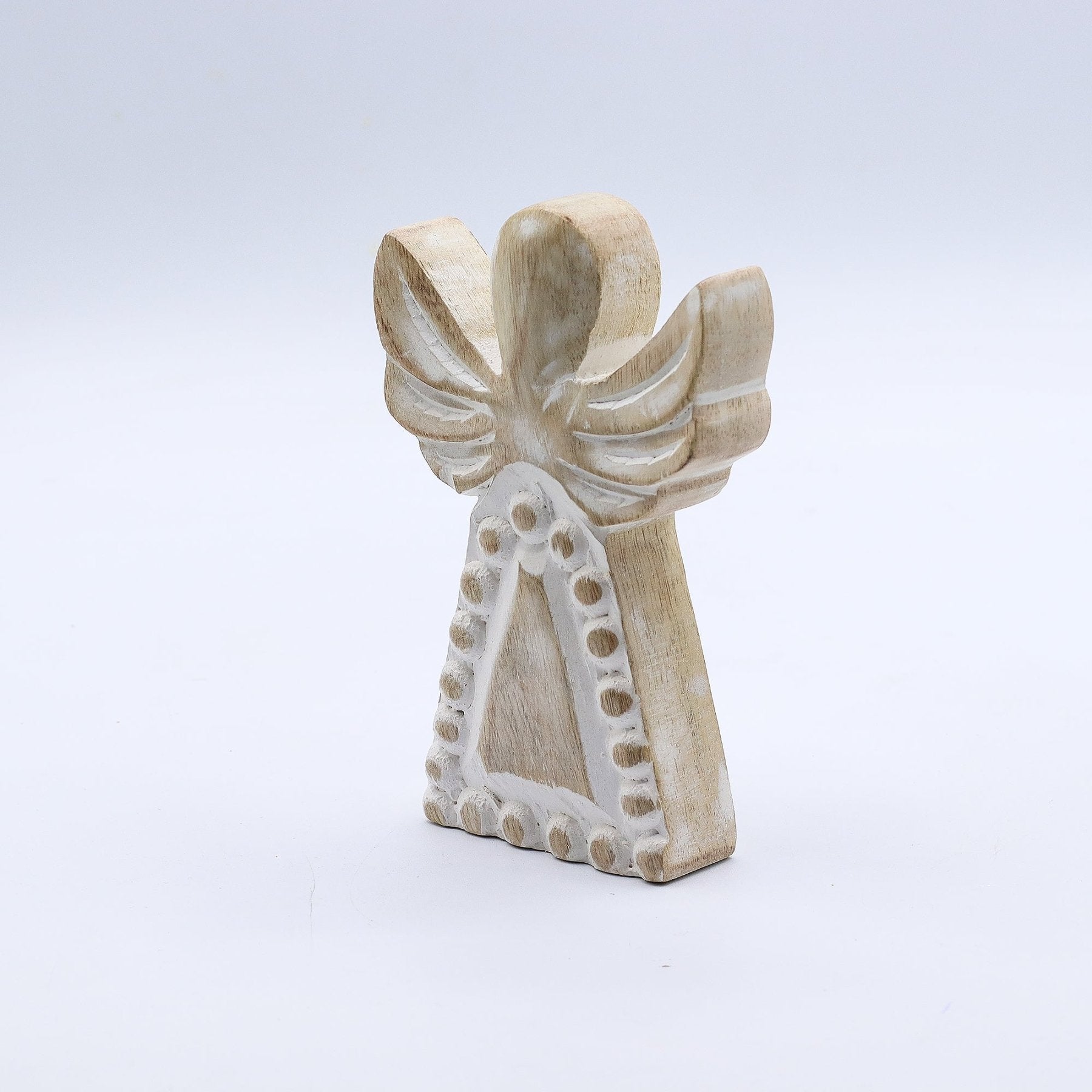 ANGELO IN LEGNO DI MANGO - Finitura decapata bianca - Clorophilla Shop