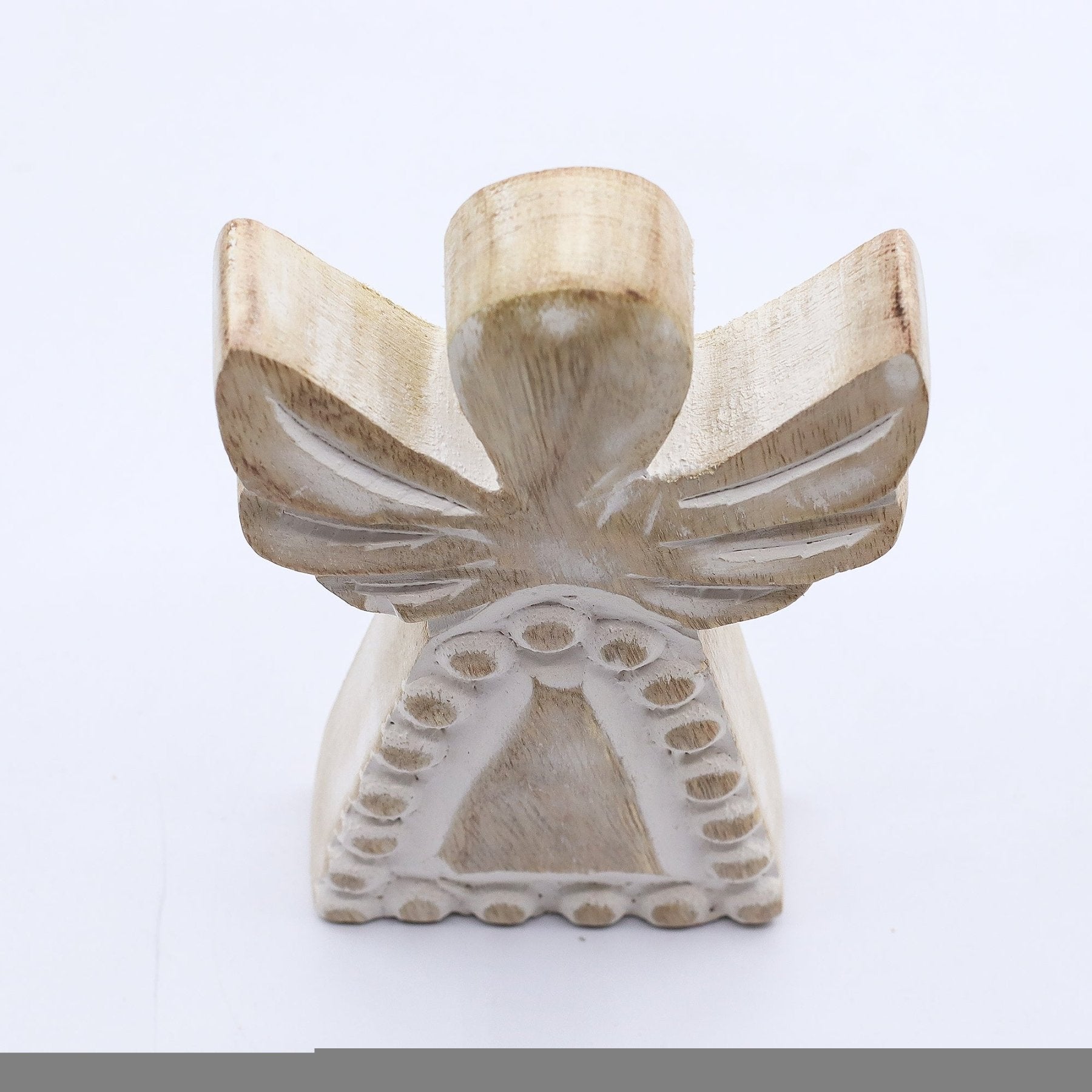 ANGELO IN LEGNO DI MANGO - Finitura decapata bianca - Clorophilla Shop