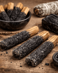 BASTONCINO LEGNO DI PALO SANTO RICOPERTO CON TORMALINA NERA - Purificazione dalle energie negative - Clorophilla Shop