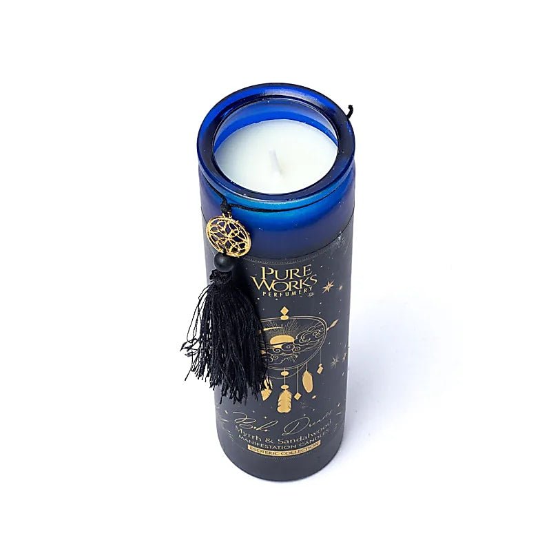 Boho Dreams Candela in vetro con Nappa - Mirra e Legno di Sandalo - Clorophilla Shop