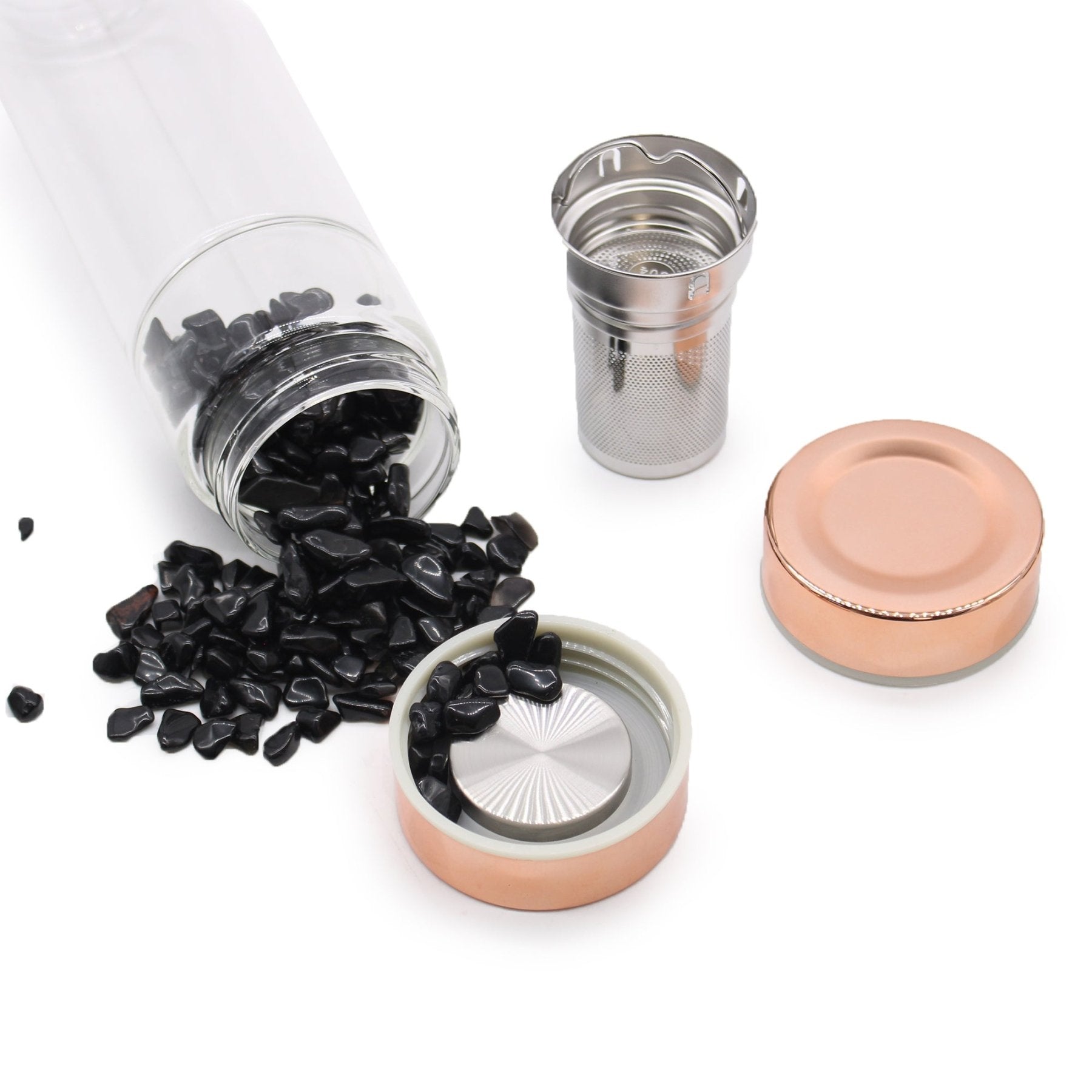 BORRACCIA INFUSIONE CON PIETRE - Onice nero - Clorophilla Shop