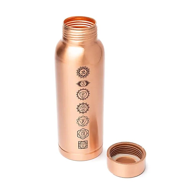 BOTTIGLIA IN RAME 7 CHAKRA - Borraccia incisa al laser - Clorophilla Shop