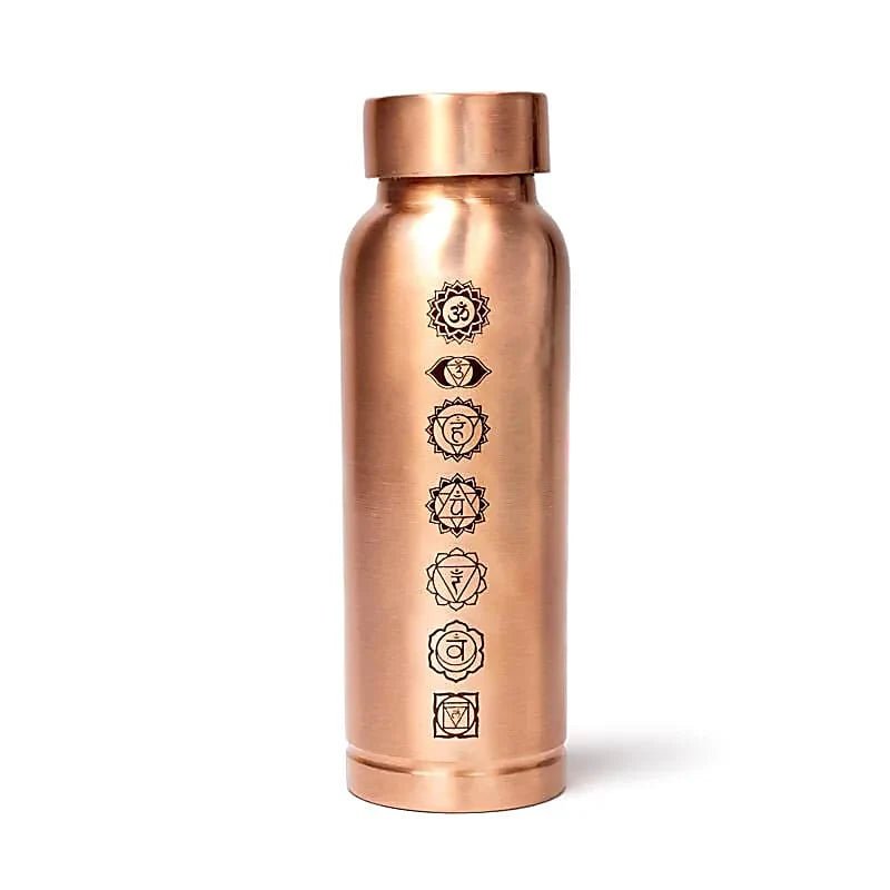 BOTTIGLIA IN RAME 7 CHAKRA - Borraccia incisa al laser - Clorophilla Shop