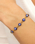 BRACCIALE AMULETO NAZAR PLACCATURA ORO 18K - Protezione malocchio - Clorophilla Shop