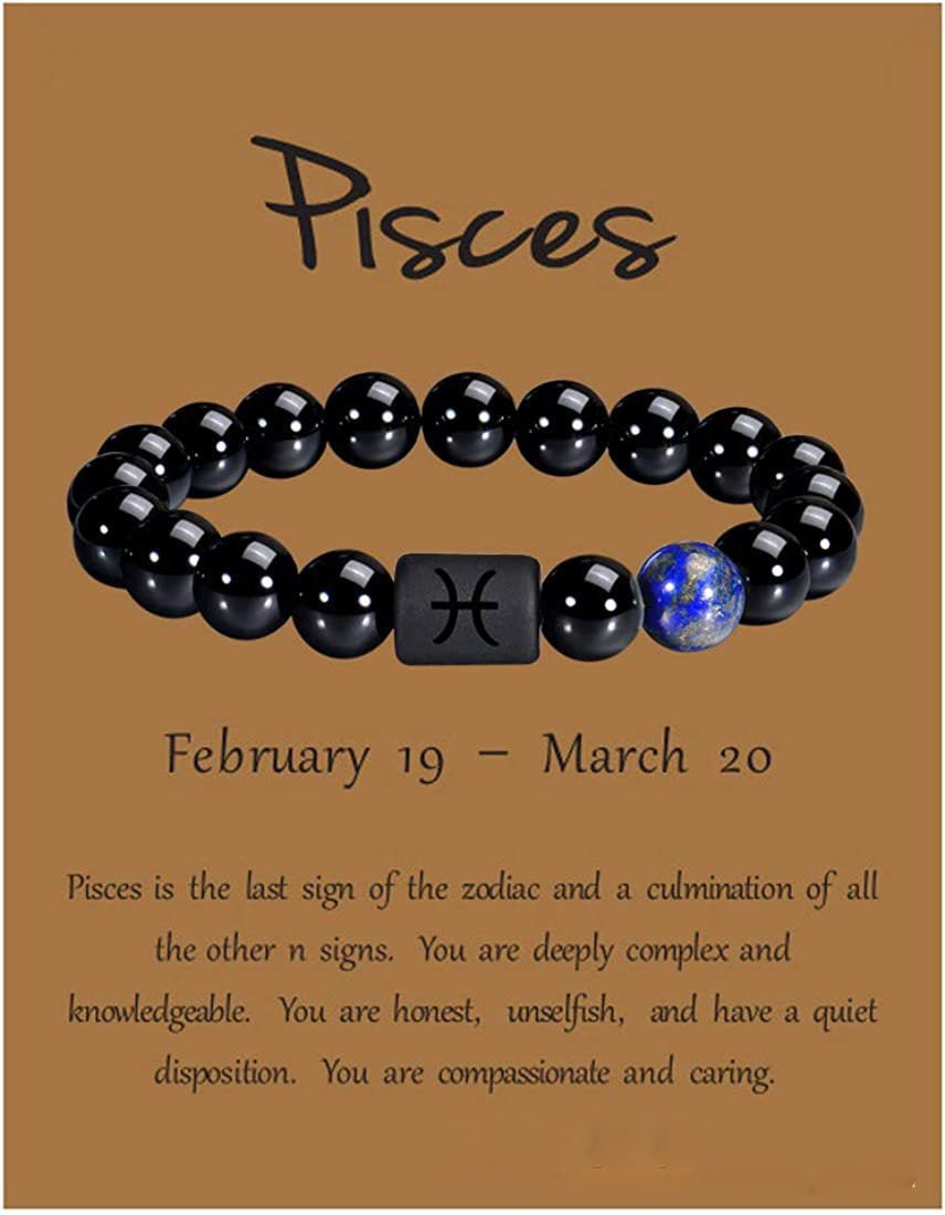 Bracciale astrologico perle naturali con segno zodiacale oroscopo - 12 costellazioni - Clorophilla Shop