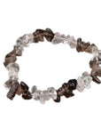 Bracciale Chips elastico con scaglie in Pietra Quarzo Fumè - Clorophilla Shop