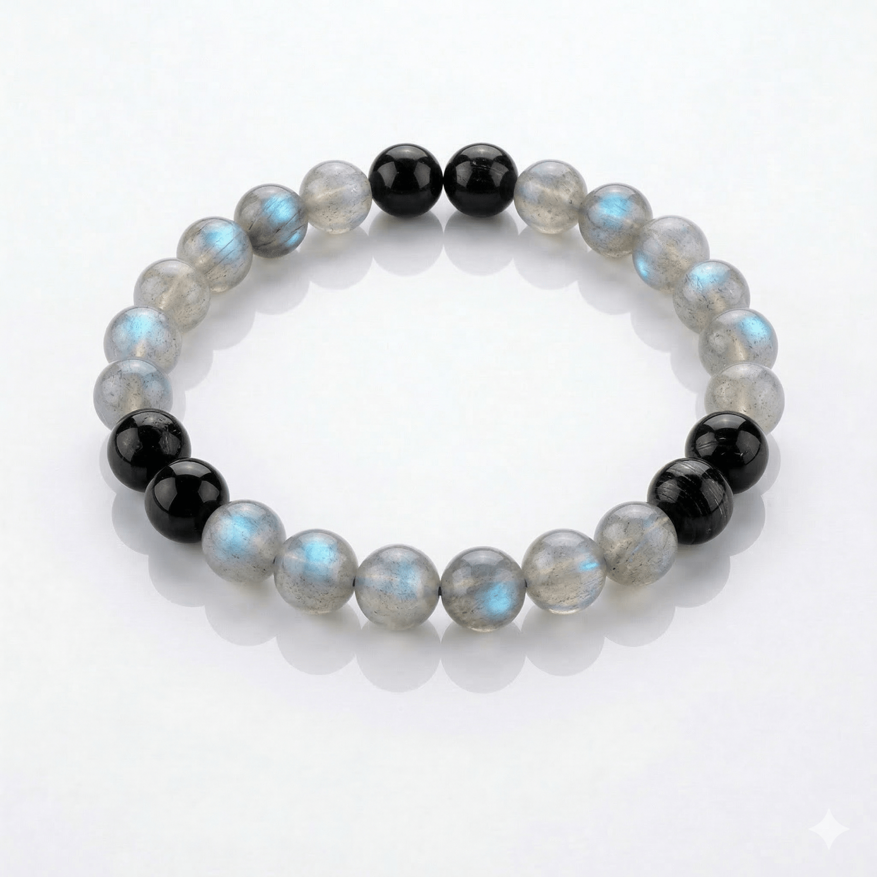 BRACCIALE COMBO IN PIETRE NATURALI - Labradorite e Tormalina - Clorophilla Shop