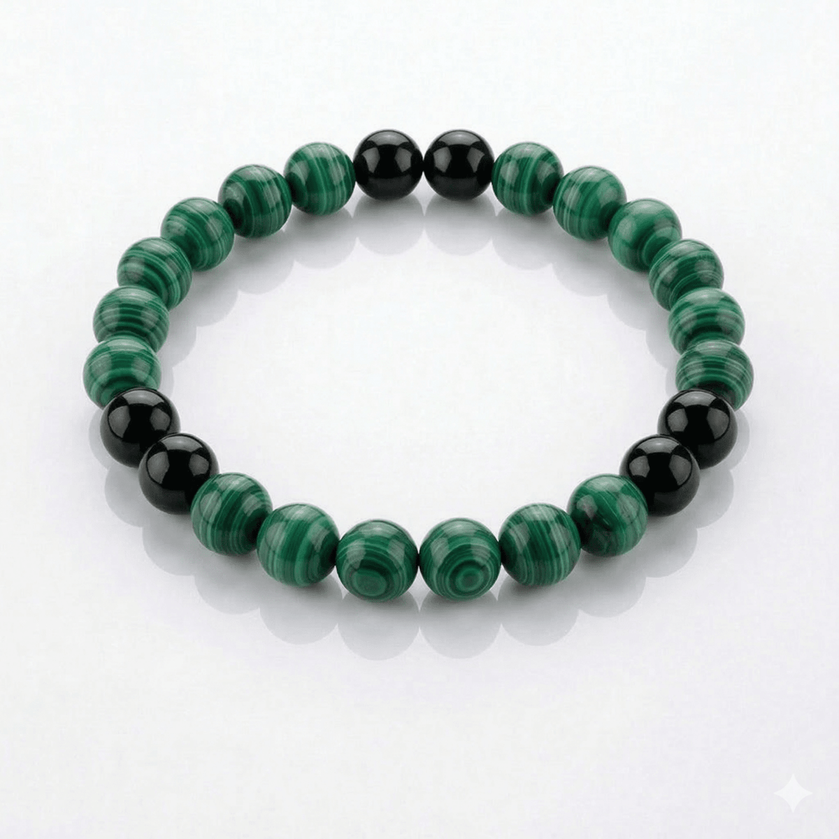 BRACCIALE COMBO IN PIETRE NATURALI - Malachite e Tormalina - Clorophilla Shop