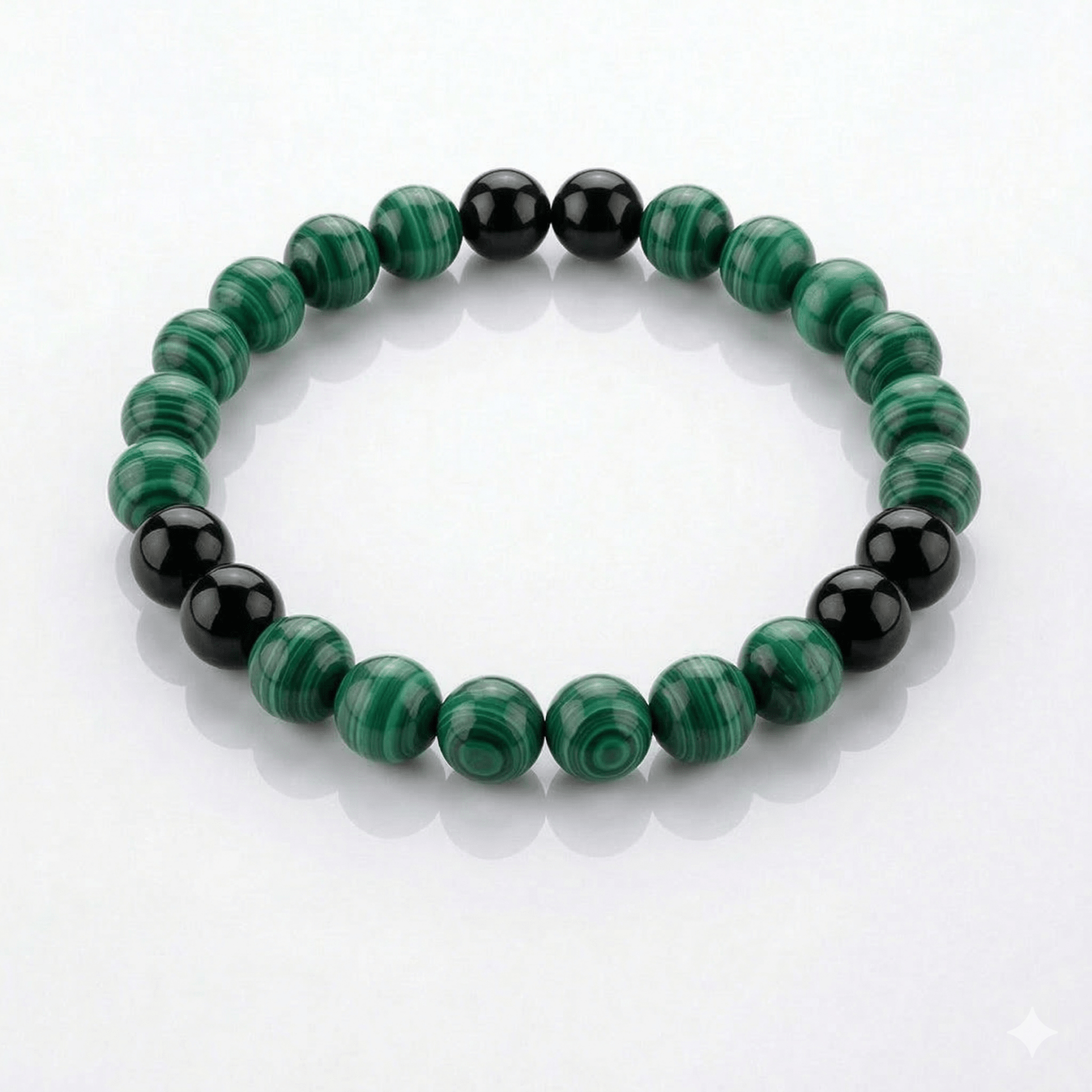 BRACCIALE COMBO IN PIETRE NATURALI - Malachite e Tormalina - Clorophilla Shop