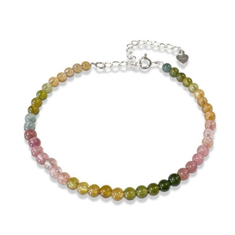 Bracciale cuore in Tormalina multicolore - Argento 925 - Clorophilla Shop