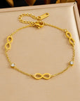 Bracciale dell’Amicizia Infinito con Strass in Acciaio Inossidabile Color Oro - Clorophilla Shop
