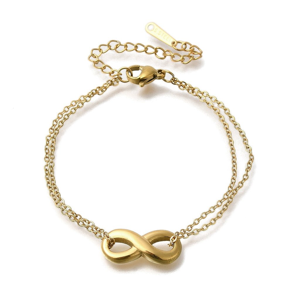 Bracciale dell’Amicizia Multifilo Infinito in Acciaio Inossidabile Placcato Oro 18K - Clorophilla Shop