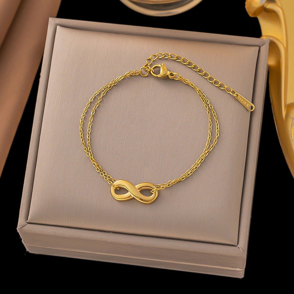 Bracciale dell’Amicizia Multifilo Infinito in Acciaio Inossidabile Placcato Oro 18K - Clorophilla Shop
