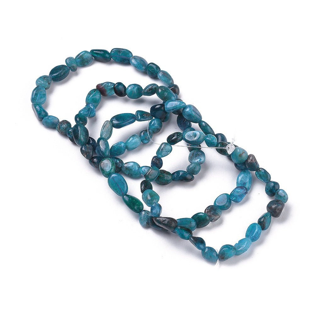Bracciale elastico con pepite in Apatite - Motivazione, creatività e riequilibrio energetico - Clorophilla Shop