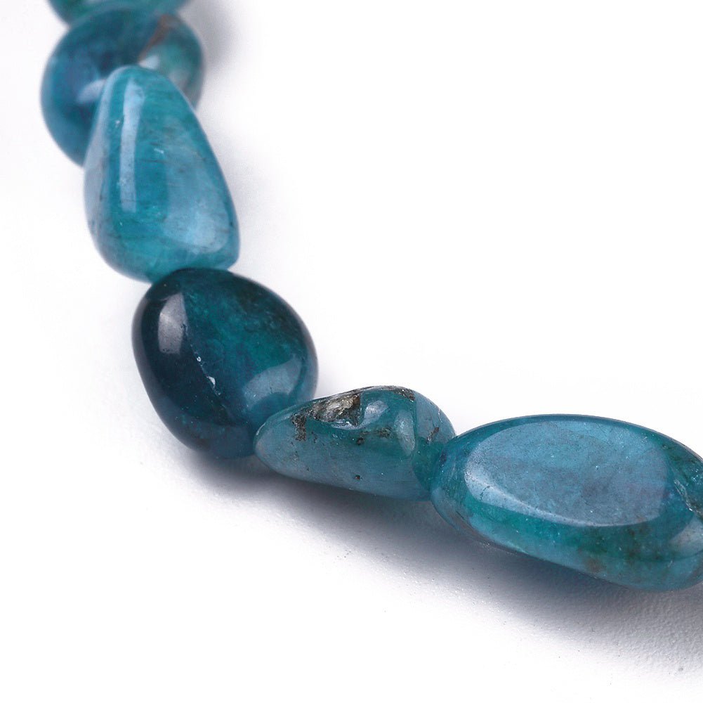 Bracciale elastico con pepite in Apatite - Motivazione, creatività e riequilibrio energetico - Clorophilla Shop