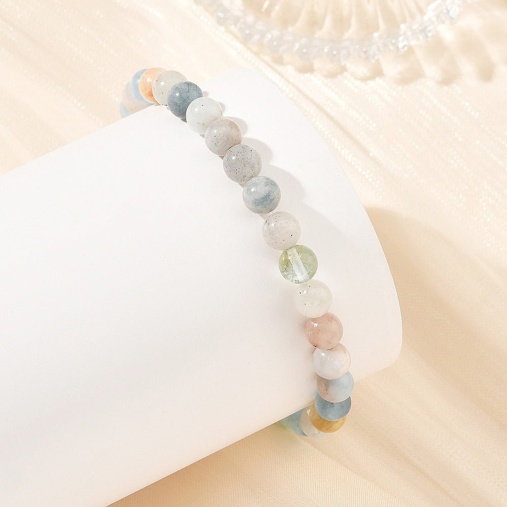 Bracciale Elastico in Acquamarina Naturale - serenità e comunicazione - Clorophilla Shop