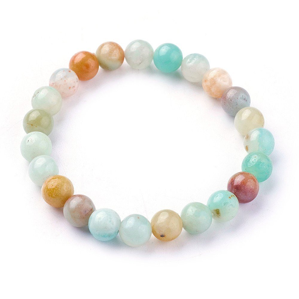 BRACCIALE ELASTICO IN AMAZZONITE - Verità ed equilibrio - Clorophilla Shop