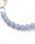 Bracciale Elastico in Angelite Naturale e Pietra Lavica - comunicazione e radicamento - Clorophilla Shop