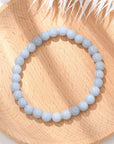 Bracciale Elastico in Angelite Naturale - serenità e comunicazione - Clorophilla Shop