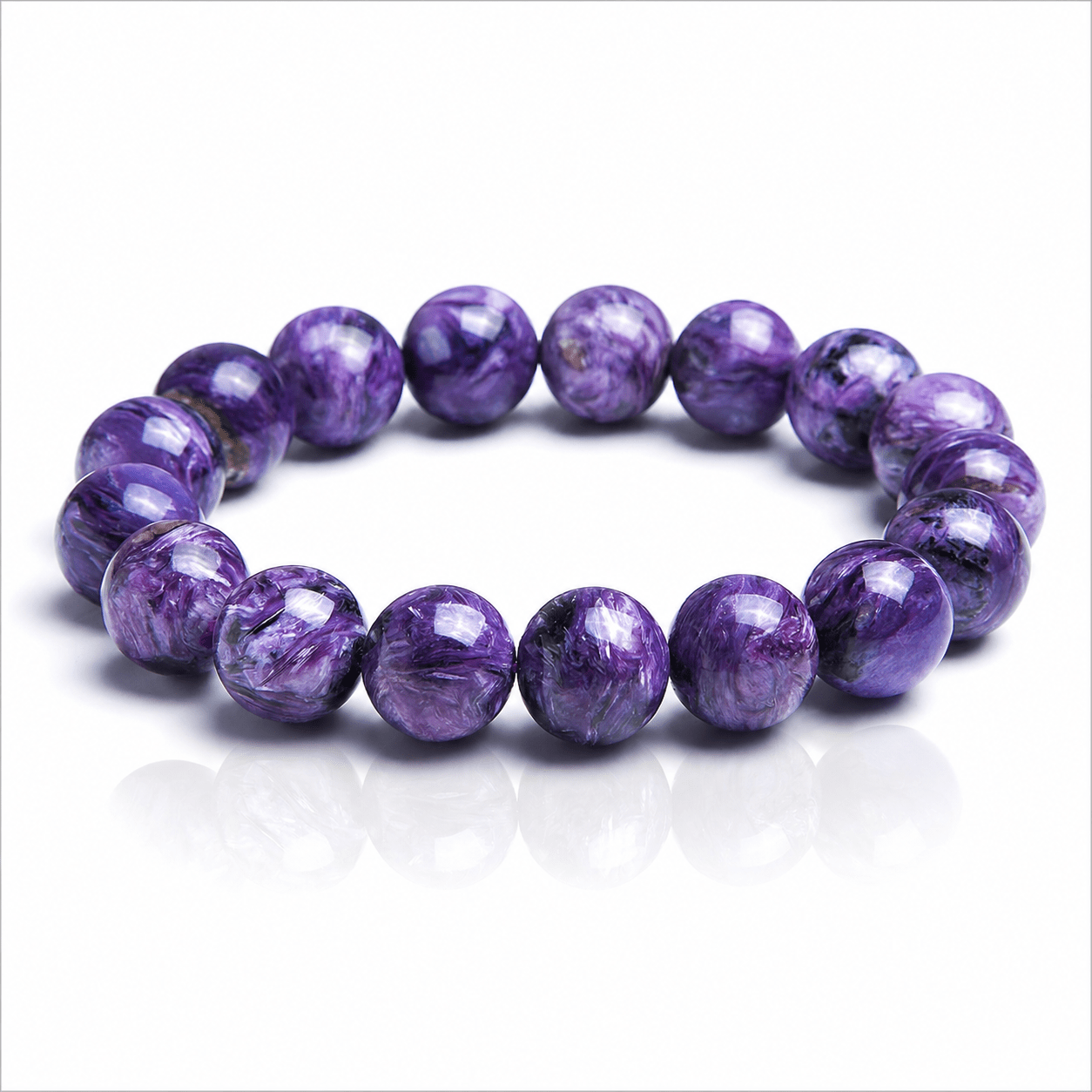 Bracciale Elastico in Charoite Naturale – Pietra di Trasformazione e Intuizione - Clorophilla Shop
