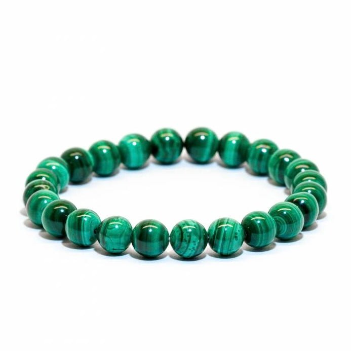 Bracciale elastico in Malachite - TRASFORMAZIONE E PROTEZIONE - Clorophilla Shop