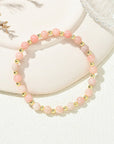 Bracciale Elastico in Opale Rosa Naturale ed Ematite Sintetica - equilibrio e forza interiore - Clorophilla Shop