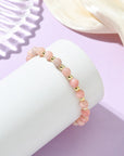 Bracciale Elastico in Opale Rosa Naturale ed Ematite Sintetica - equilibrio e forza interiore - Clorophilla Shop