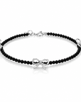 Bracciale Fiocco in Argento 925 con Tormalina Nera Naturale - Clorophilla Shop