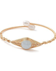 Bracciale in Acquamarina Naturale in rame dorato - serenità e comunicazione - Clorophilla Shop