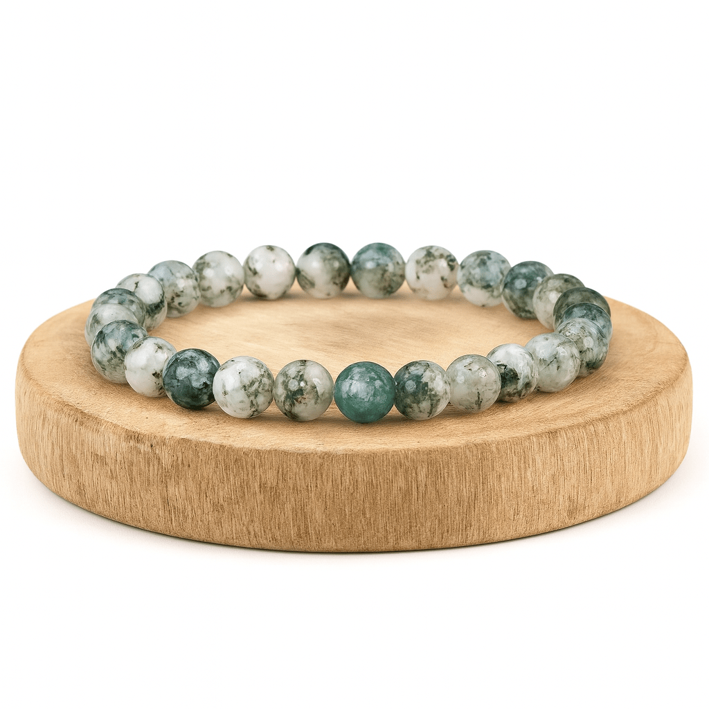 BRACCIALE IN AGATA ALBERO - Radicamento e prosperità - Clorophilla Shop