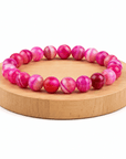 BRACCIALE IN AGATA FUXIA STRIATA - Energia positiva - Clorophilla Shop