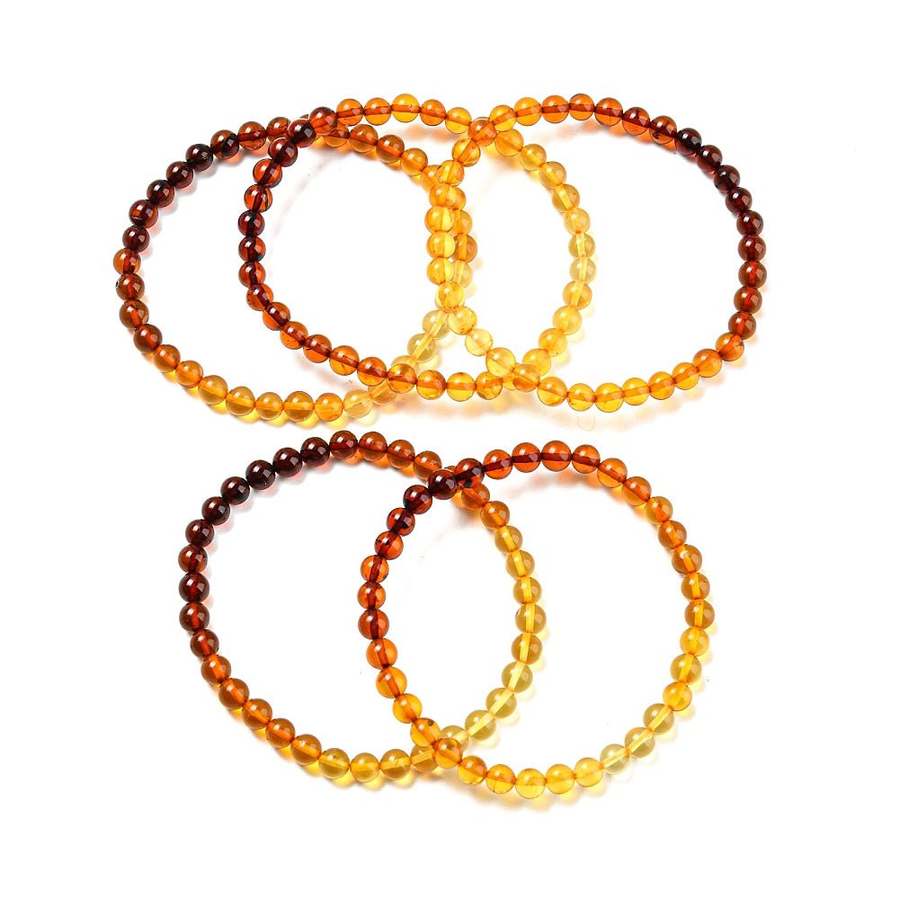 BRACCIALE IN AMBRA GRADIENTE ELASTICO - Energia e protezione - Clorophilla Shop