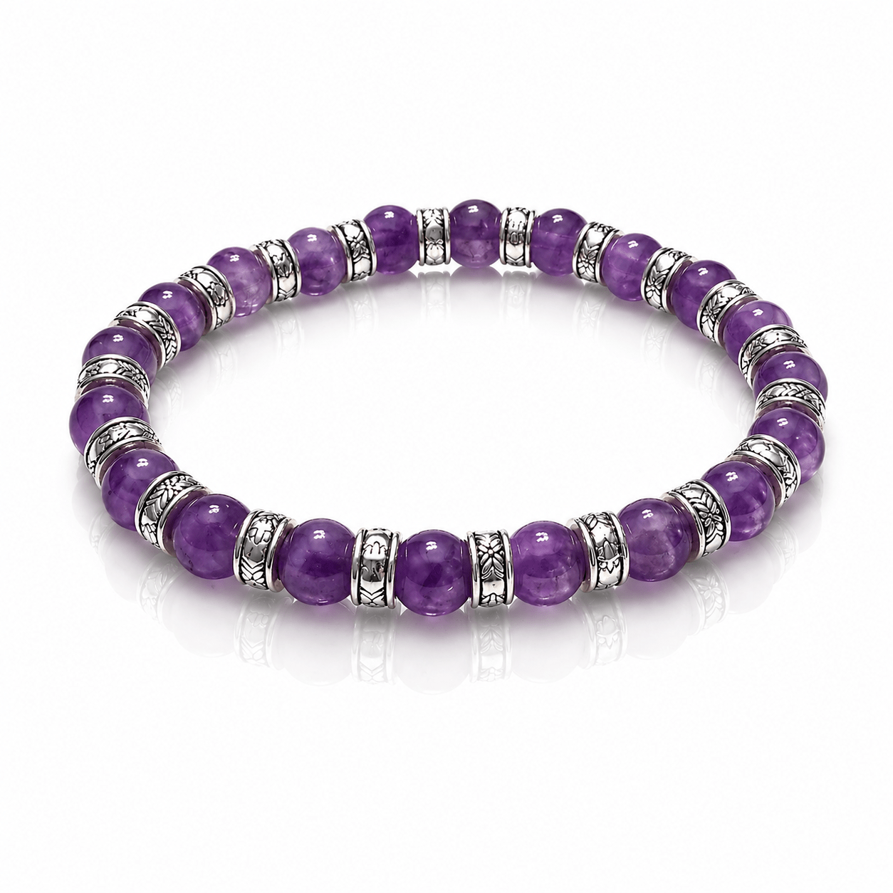 BRACCIALE IN AMETISTA elastico new design - Ansia e stress - Clorophilla Shop
