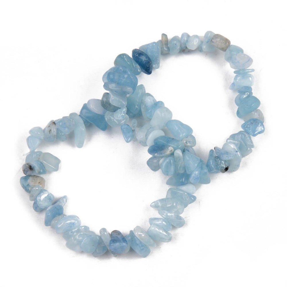 Bracciale in chips di Acquamarina - Equilibrio e serenità - Clorophilla Shop