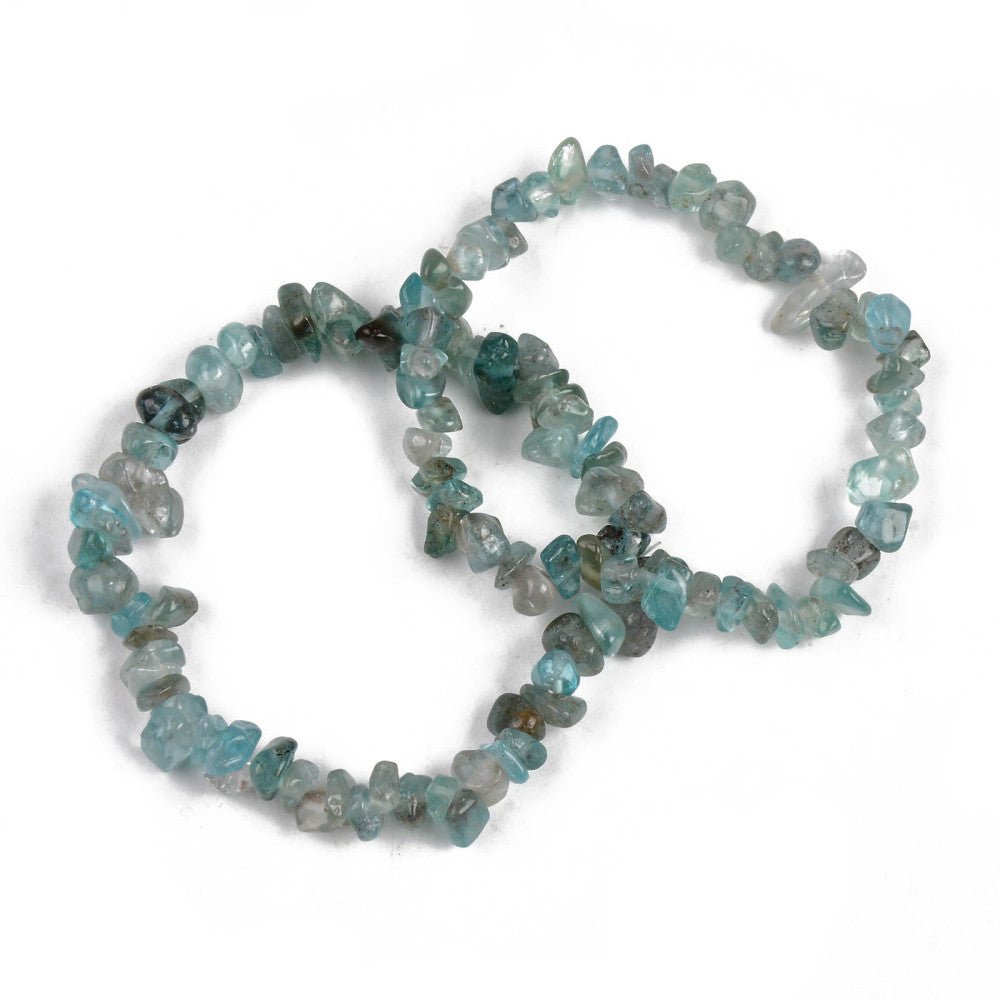 Bracciale in chips di Apatite - Motivazione, creatività e riequilibrio energetico - Clorophilla Shop