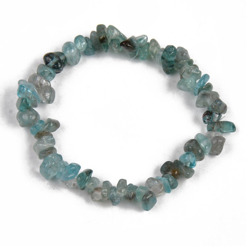Bracciale in chips di Apatite - Motivazione, creatività e riequilibrio energetico - Clorophilla Shop