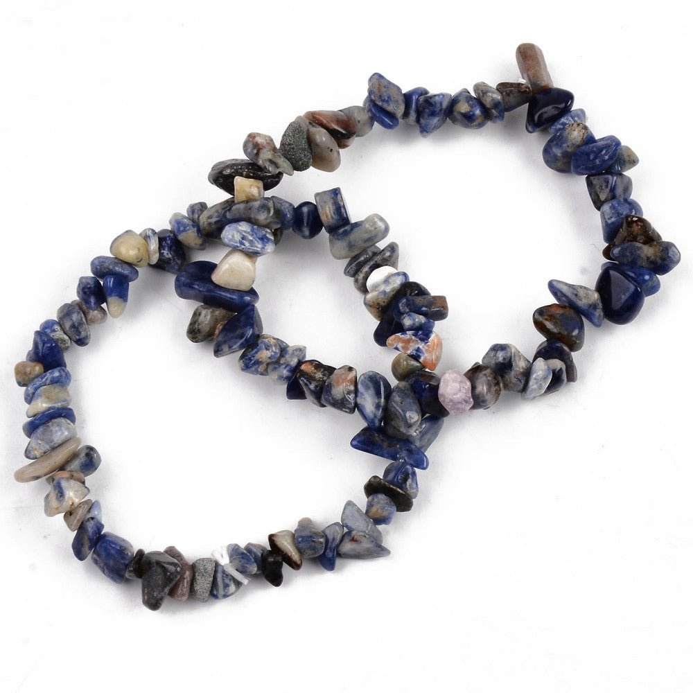 Bracciale in chips di Sodalite - Chiarezza mentale, equilibrio emotivo e intuizione - Clorophilla Shop
