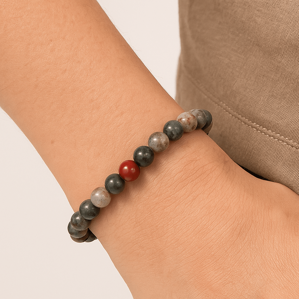 BRACCIALE IN DIASPRO ELIOTROPIO BLOODSTONE - Forza e rigenerazione - Clorophilla Shop