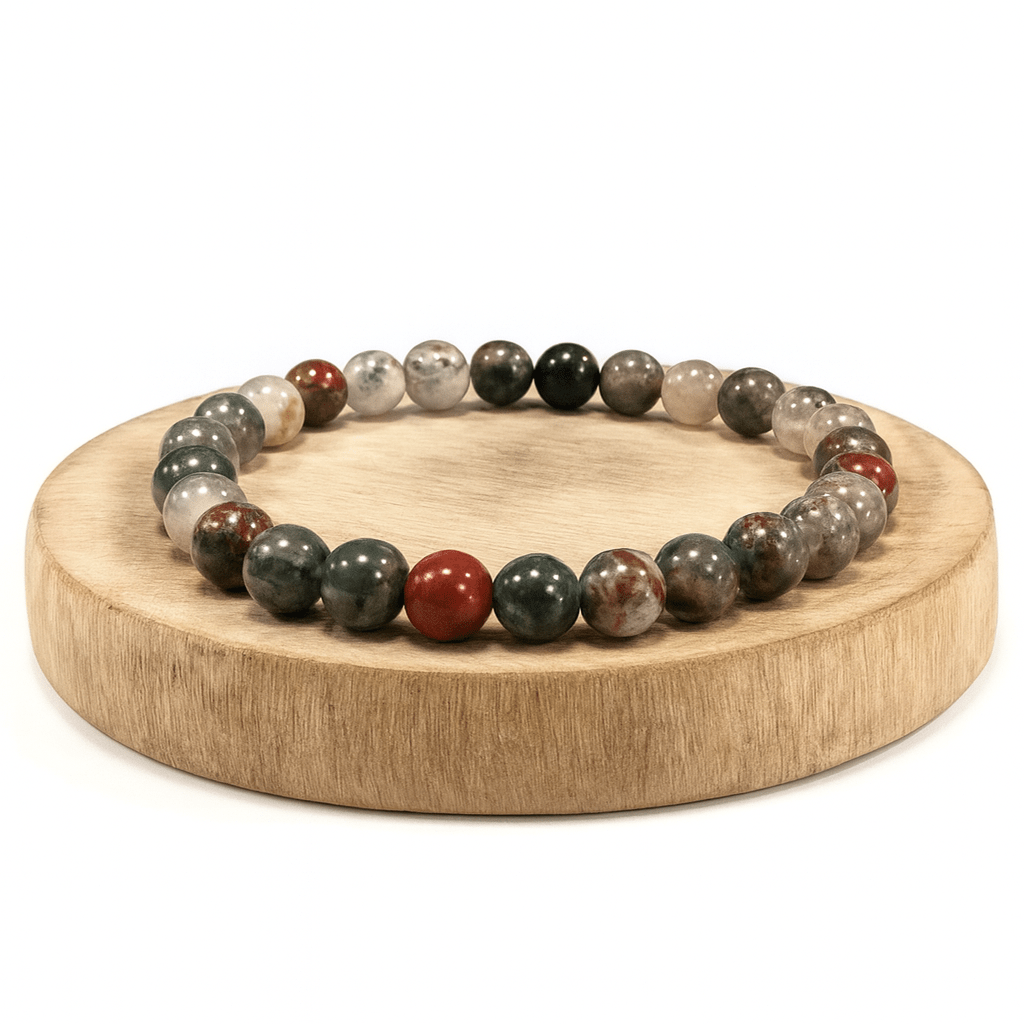 BRACCIALE IN DIASPRO ELIOTROPIO BLOODSTONE - Forza e rigenerazione - Clorophilla Shop
