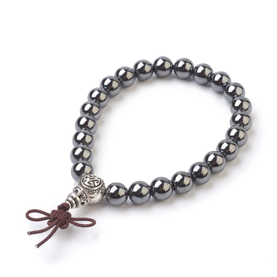 BRACCIALE IN EMATITE CON PERLA GURU - Radicamento e Protezione - Clorophilla Shop