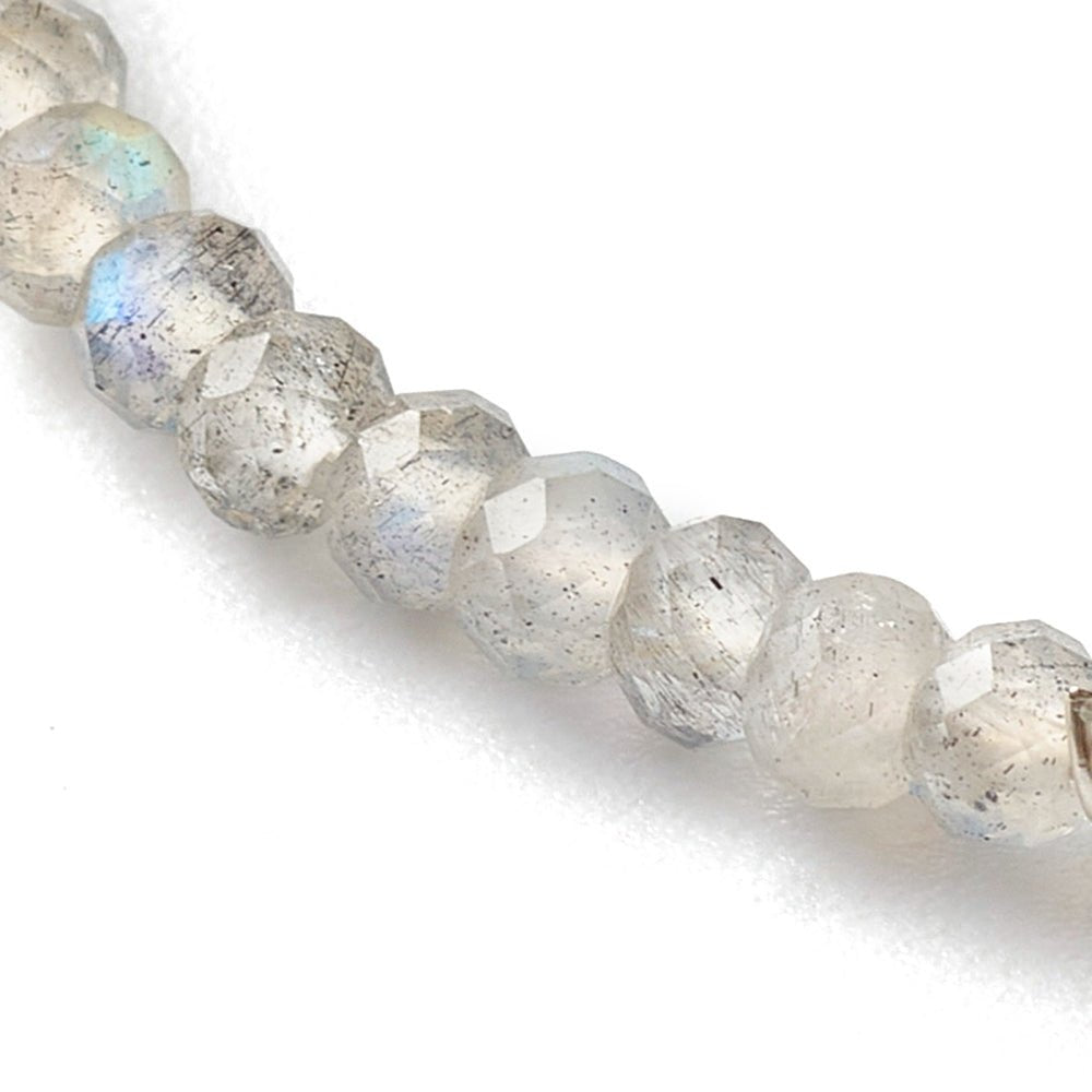 Bracciale in Labradorite Naturale Sfaccettata con Catena in Acciaio Inossidabile - Clorophilla Shop